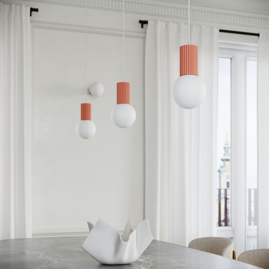 Suspension filaire HALO 1xG9/8W/230V d. 12 cm rose