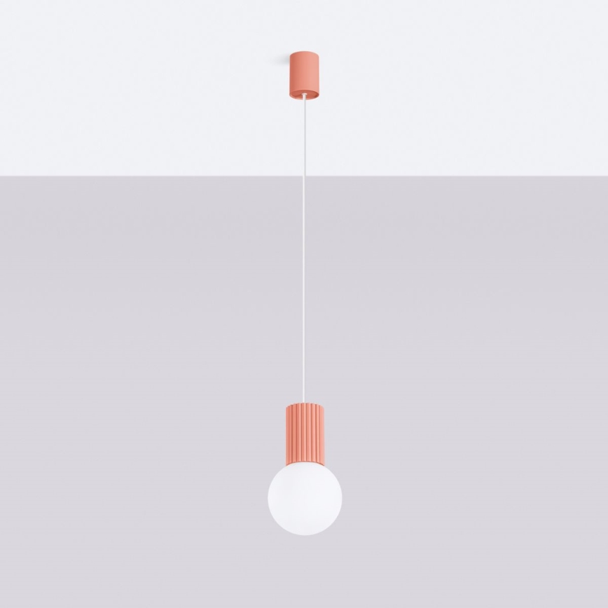 Suspension filaire HALO 1xG9/8W/230V d. 12 cm rose