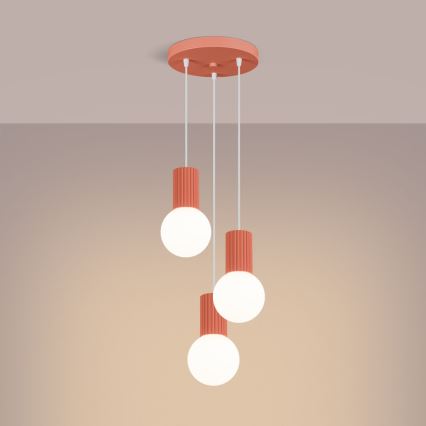 Suspension filaire HALO 3xG9/8W/230V d. 25 cm rose