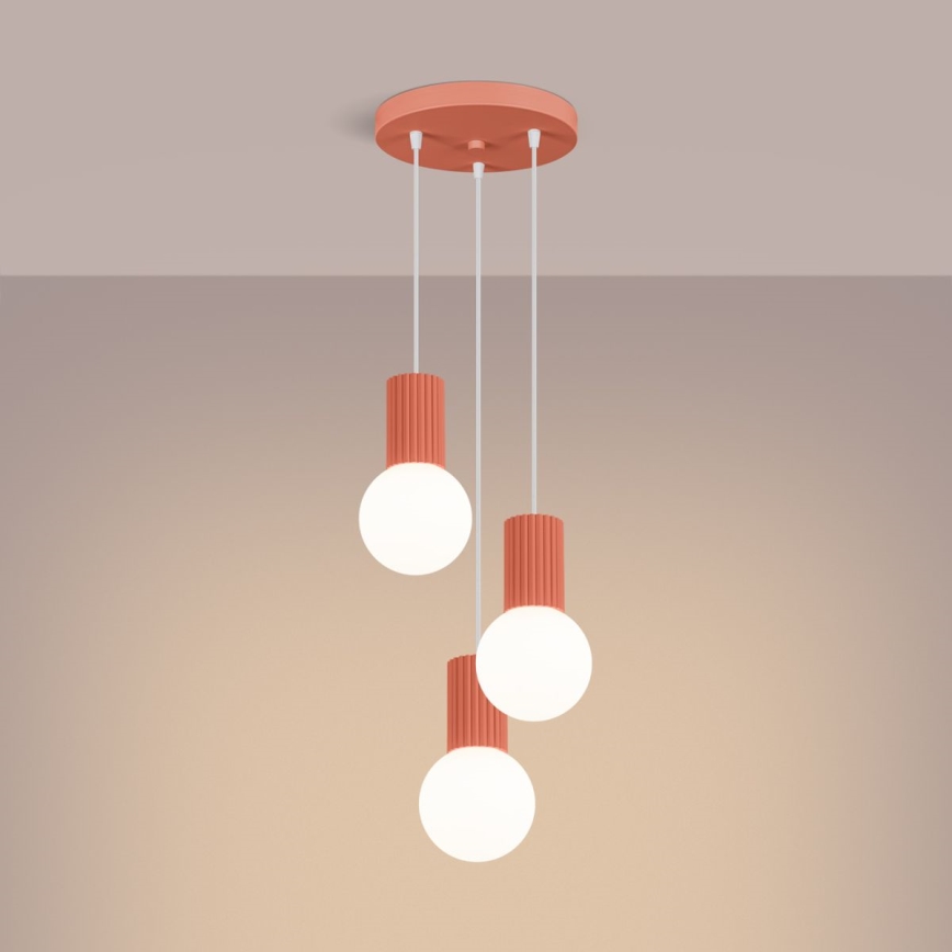 Suspension filaire HALO 3xG9/8W/230V d. 25 cm rose
