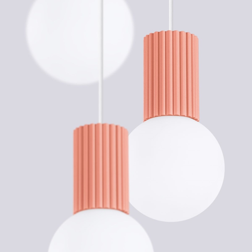 Suspension filaire HALO 3xG9/8W/230V d. 25 cm rose