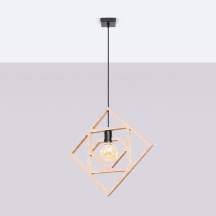 Suspension filaire CARO 1xE27/15W/230V hêtre