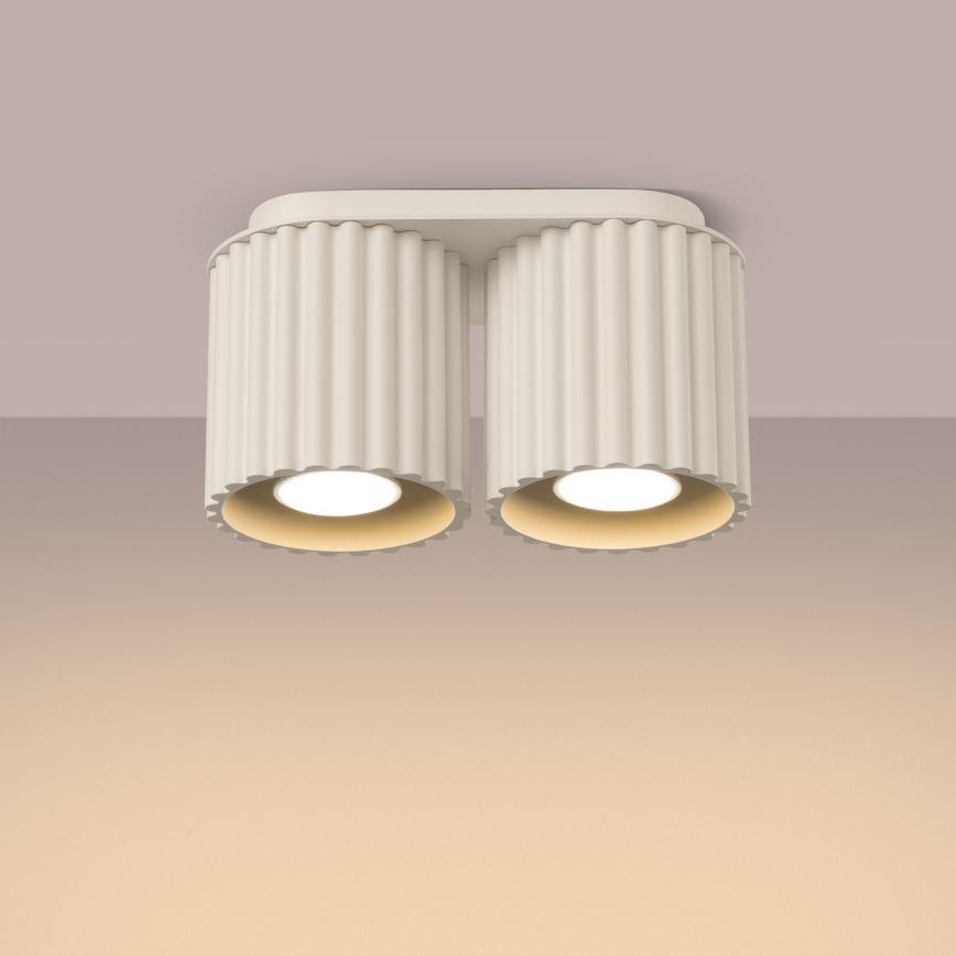 Plafonnier à spots AURA 2xGU10/10W/230V coloris crème