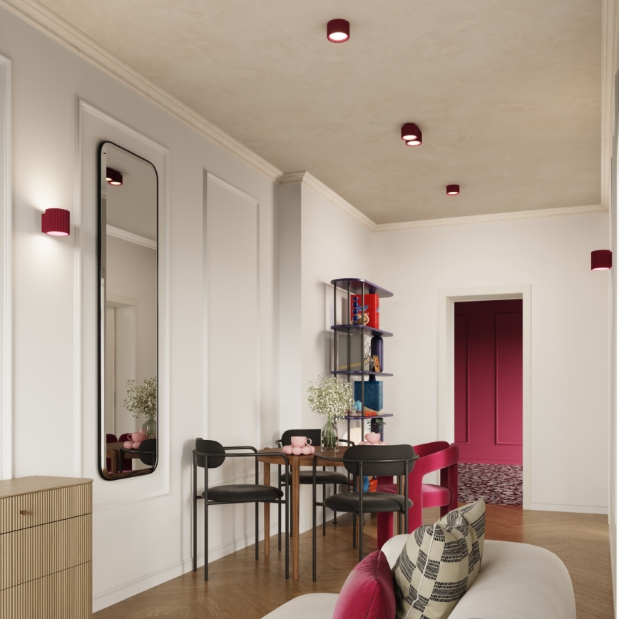 Spot AURA 1xGX53/10W/230V, 6 cm, rouge