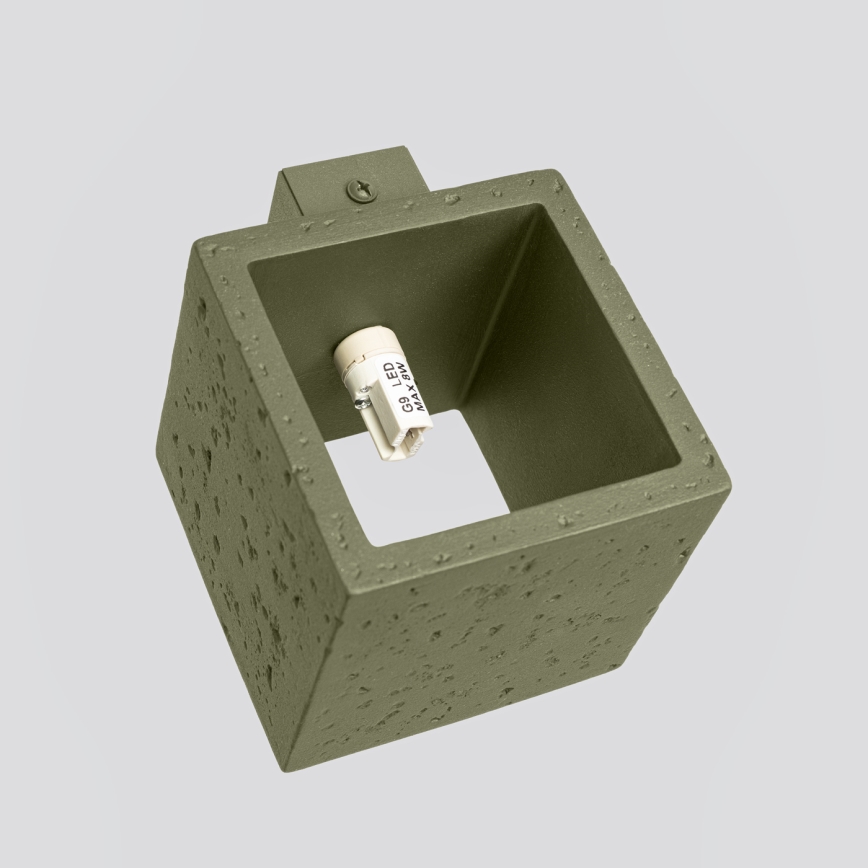 Applique murale spot QUAD 1xG9/8W/230V béton/vert