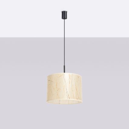 Suspension sur câble NEVIA 1xE27/15W/230V Ø 40 cm beige/effet marbre