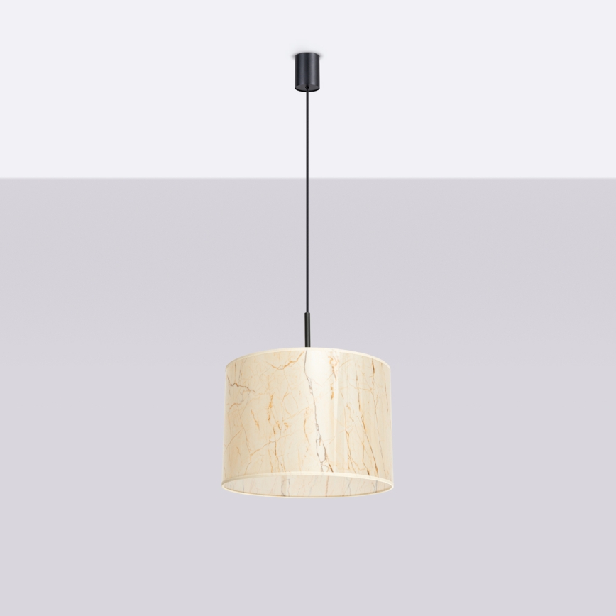 Suspension sur câble NEVIA 1xE27/15W/230V Ø 40 cm beige/effet marbre