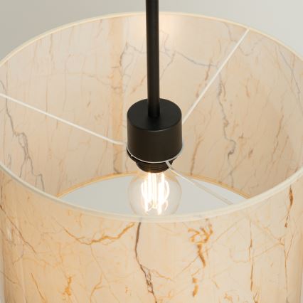 Suspension sur câble NEVIA 1xE27/15W/230V Ø 40 cm beige/effet marbre