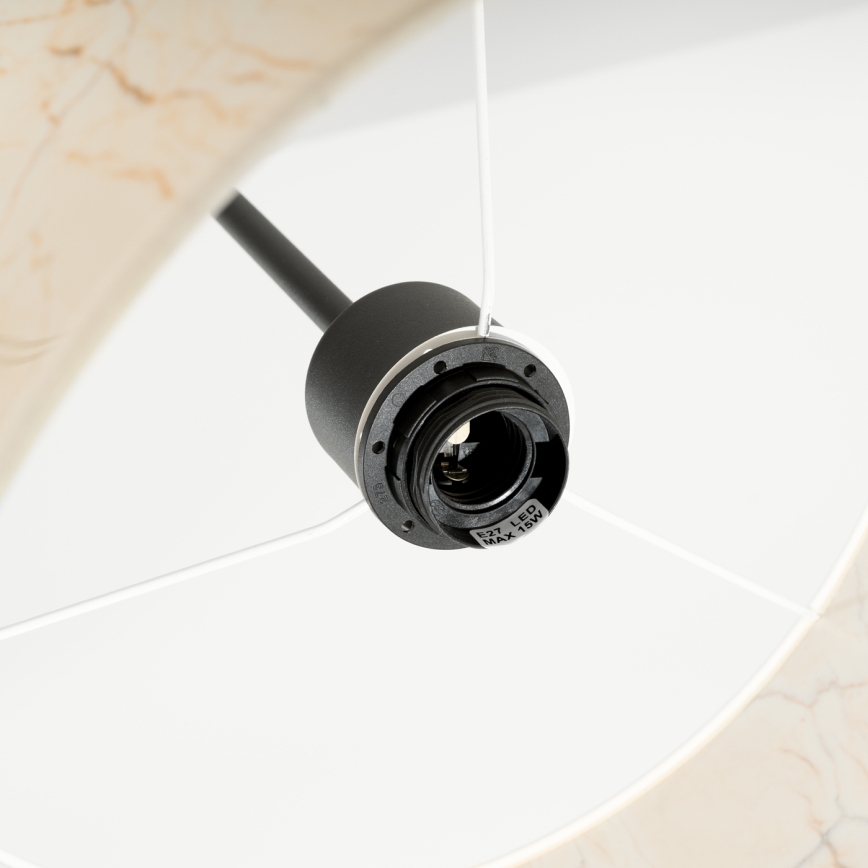 Suspension sur câble NEVIA 1xE27/15W/230V Ø 40 cm beige/effet marbre