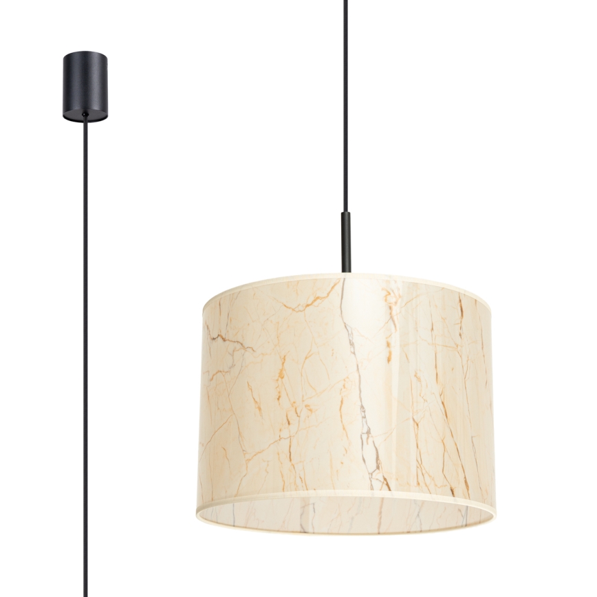 Suspension sur câble NEVIA 1xE27/15W/230V Ø 40 cm beige/effet marbre