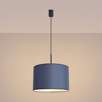 Suspension sur câble NEVIA 1xE27/15W/230V diam. 40 cm bleu
