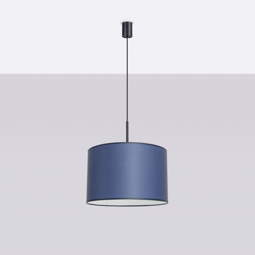 Suspension sur câble NEVIA 1xE27/15W/230V diam. 40 cm bleu