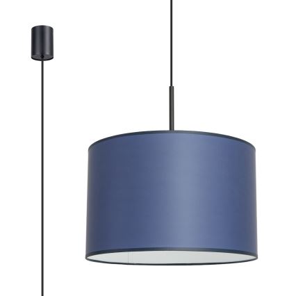 Suspension sur câble NEVIA 1xE27/15W/230V diam. 40 cm bleu