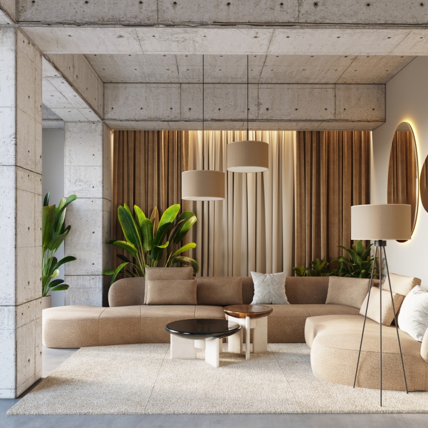 Lampadaire NEVIA 1xE27/15W/230V taupe