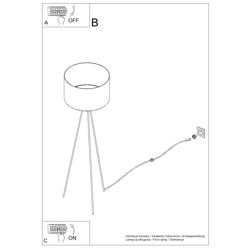 Lampadaire NEVIA 1xE27/15W/230V taupe