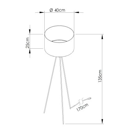 Lampadaire NEVIA 1xE27/15W/230V bleu