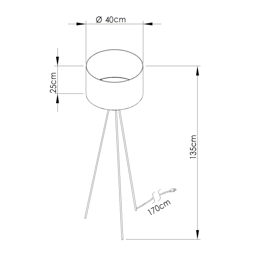 Lampadaire NEVIA 1xE27/15W/230V rouge