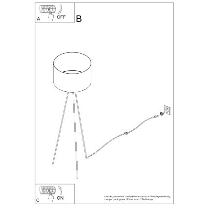 Lampadaire NEVIA 1xE27/15W/230V rouge