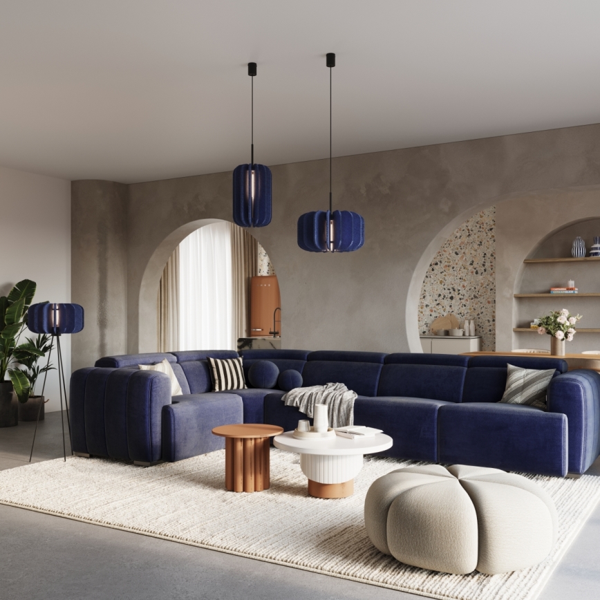 Suspension sur câble MULA 1xE27/15W/230V Ø 27 cm bleu