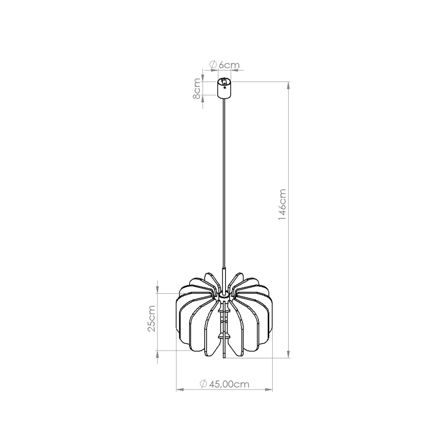 Suspension sur câble MULA 1xE27/15W/230V, Ø 45 cm, jaune