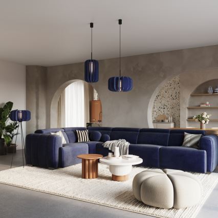 Suspension sur câble MULA 1xE27/15W/230V Ø 45 cm bleu