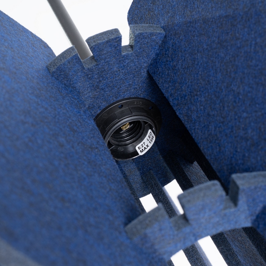 Suspension sur câble MULA 1xE27/15W/230V Ø 45 cm bleu