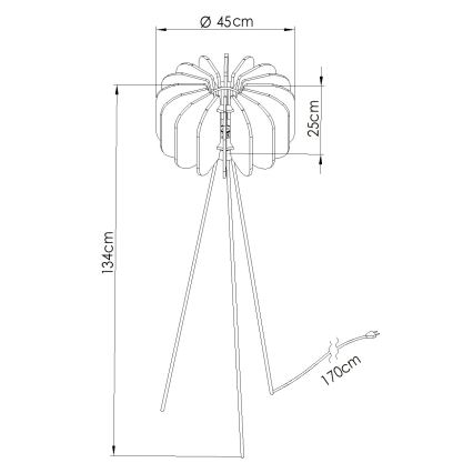 Lampadaire MULA 1xE27/15W/230V bleu