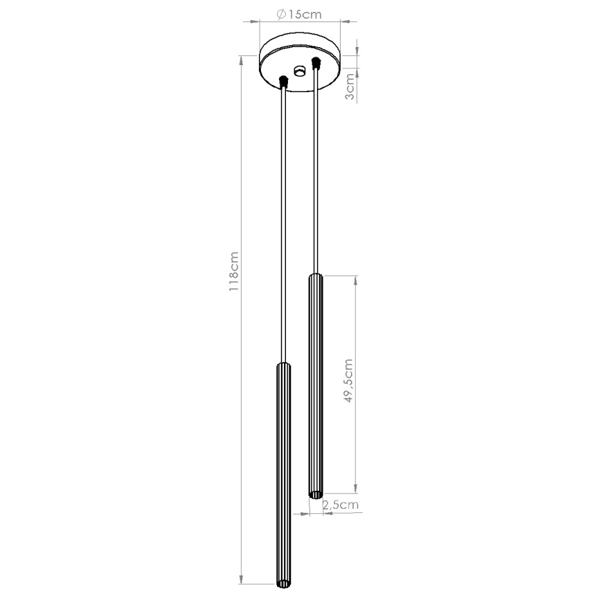 Suspension sur câble ARCHE 2xG9/8W/230V noire