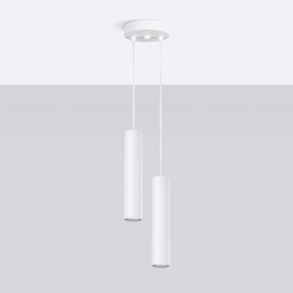 Suspension sur câble LAGOS 2xGU10/10W/230V blanche