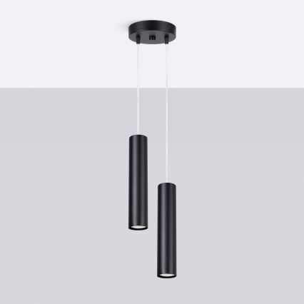 Suspension sur câble LAGOS 2xGU10/10W/230V noire