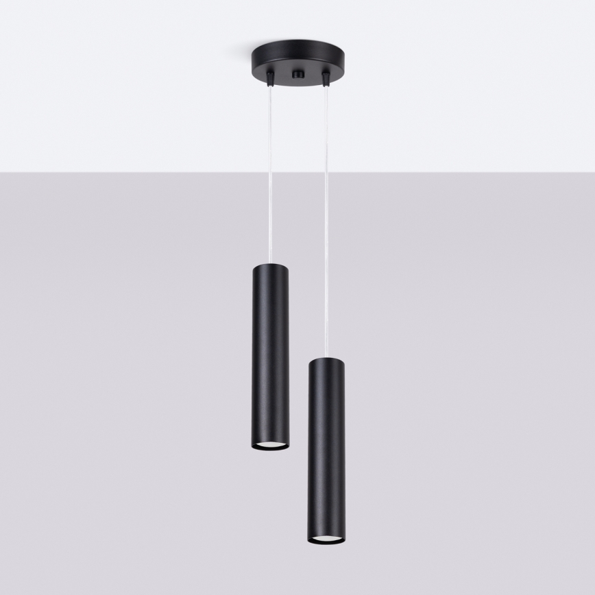 Suspension sur câble LAGOS 2xGU10/10W/230V noire
