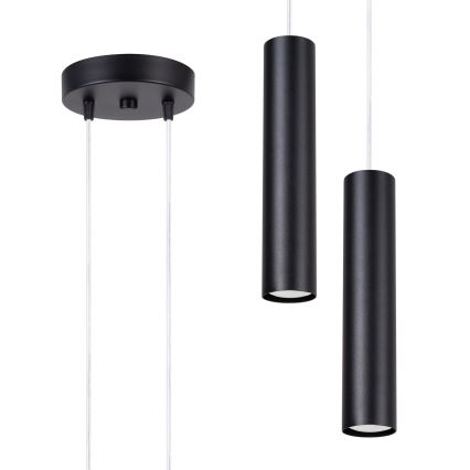 Suspension sur câble LAGOS 2xGU10/10W/230V noire