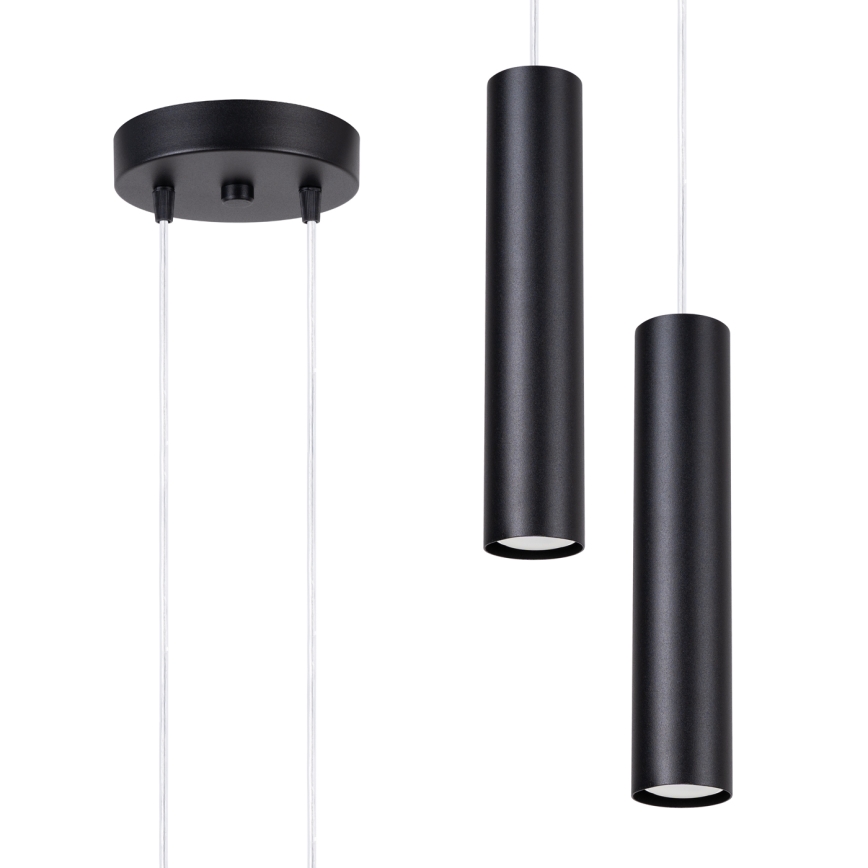 Suspension sur câble LAGOS 2xGU10/10W/230V noire