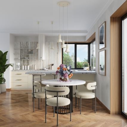 Suspension sur câble ESTRIA 1xE14/10W/230V Ø 14 cm crème