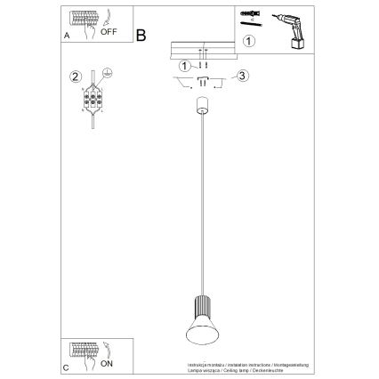 Suspension sur câble ESTRIA 1xE14/10W/230V Ø 14 cm crème
