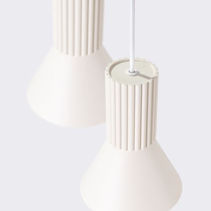 Suspension sur câble ESTRIA 3xE14/10W/230V Ø 30 cm crème