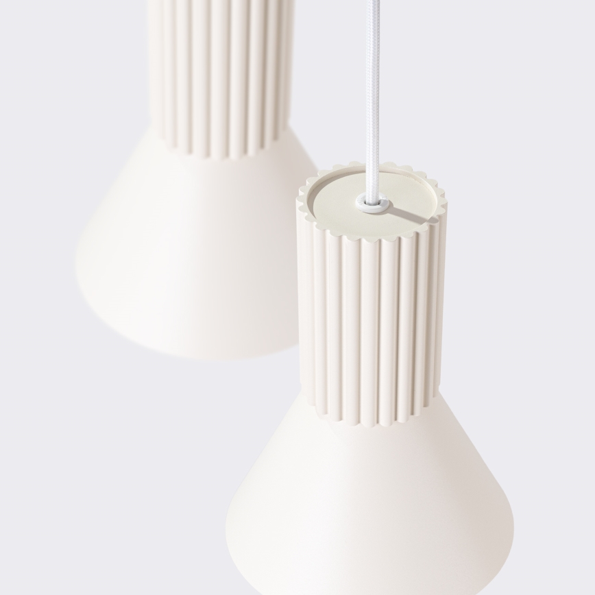 Suspension sur câble ESTRIA 3xE14/10W/230V Ø 30 cm crème