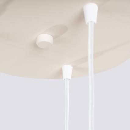 Suspension sur câble ESTRIA 3xE14/10W/230V Ø 30 cm crème