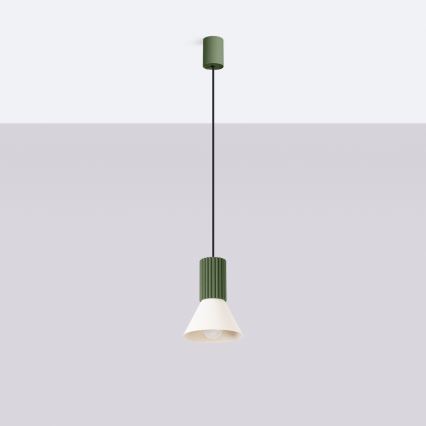 Suspension sur câble ESTRIA 1xE14/10W/230V Ø 14 cm vert