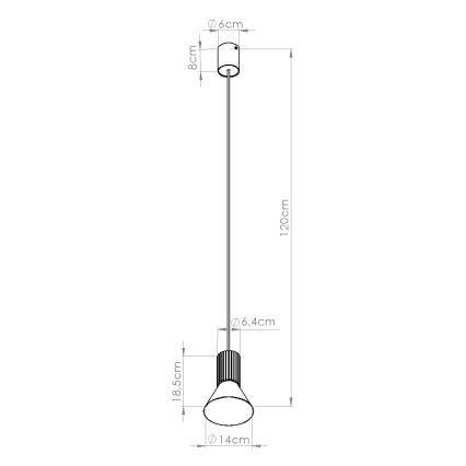 Suspension sur câble ESTRIA 1xE14/10W/230V Ø 14 cm vert