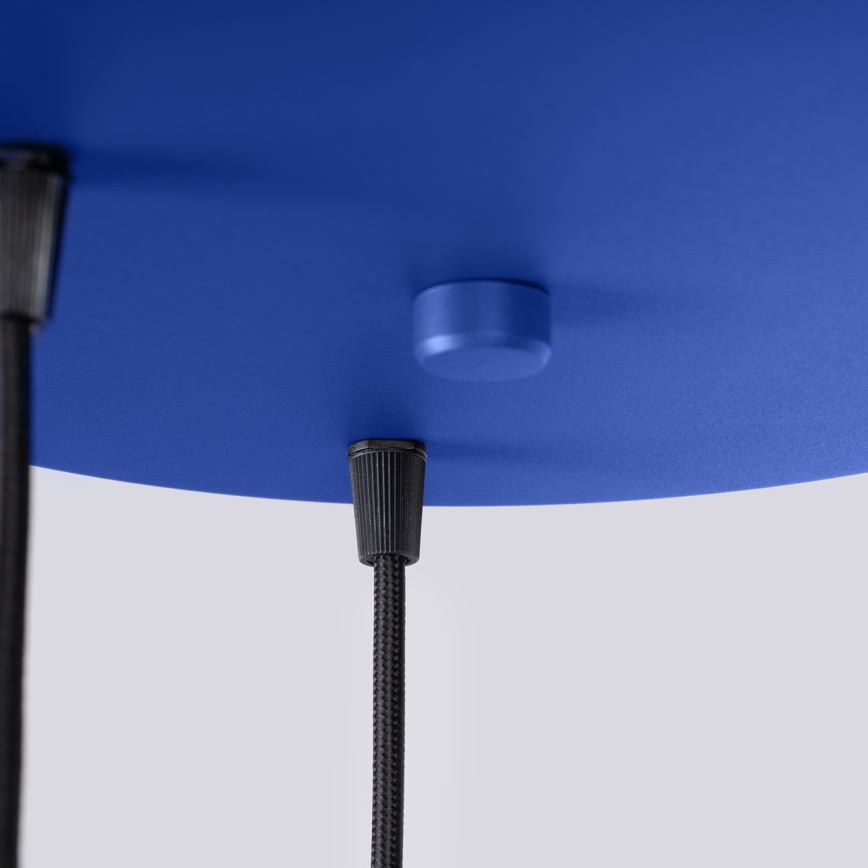 Suspension sur câble ESTRIA 3xE14/10W/230V Ø 30 cm bleu