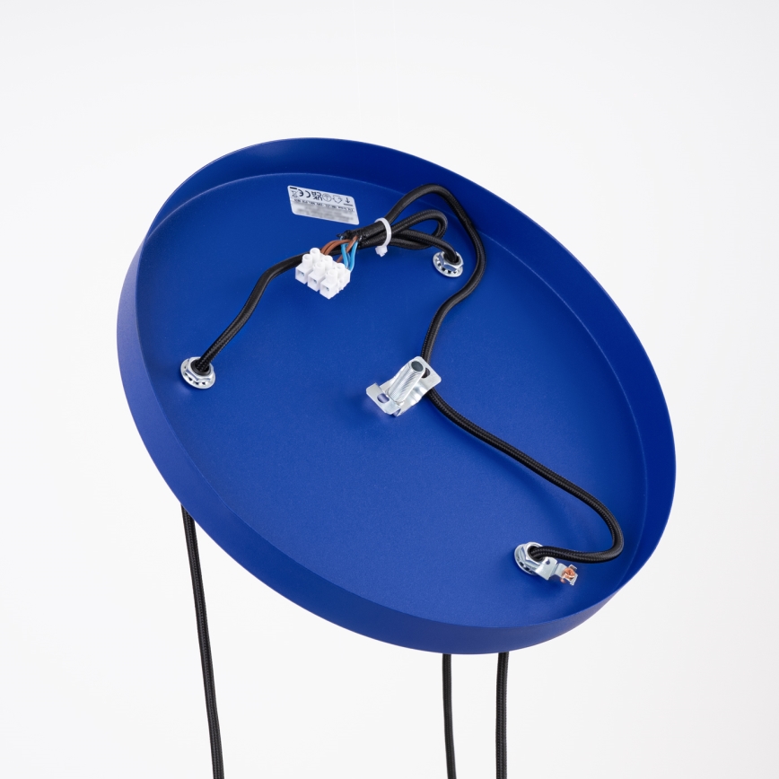 Suspension sur câble ESTRIA 3xE14/10W/230V Ø 30 cm bleu