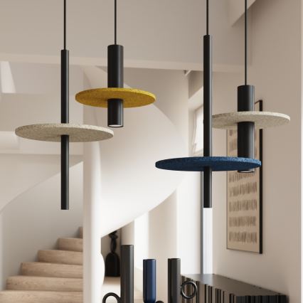 Suspension FELTRO sur câble 1xG9/8W/230V noir/bleu