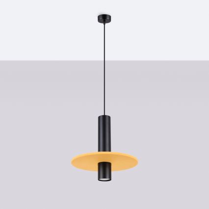 Suspension sur cordon PELTA 1xGU10/10W/230V noir/jaune