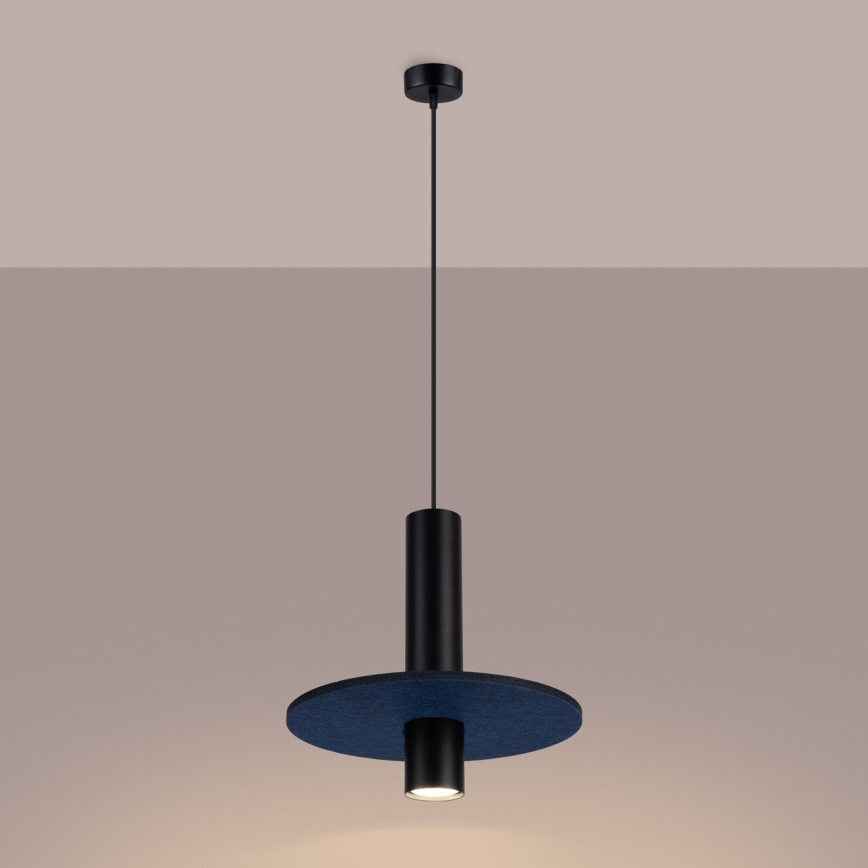 Suspension sur câble PELTA 1xGU10/10W/230V noir/bleu