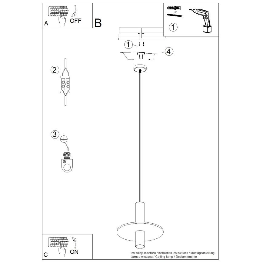 Suspension sur câble PELTA 1xGU10/10W/230V noir/bleu