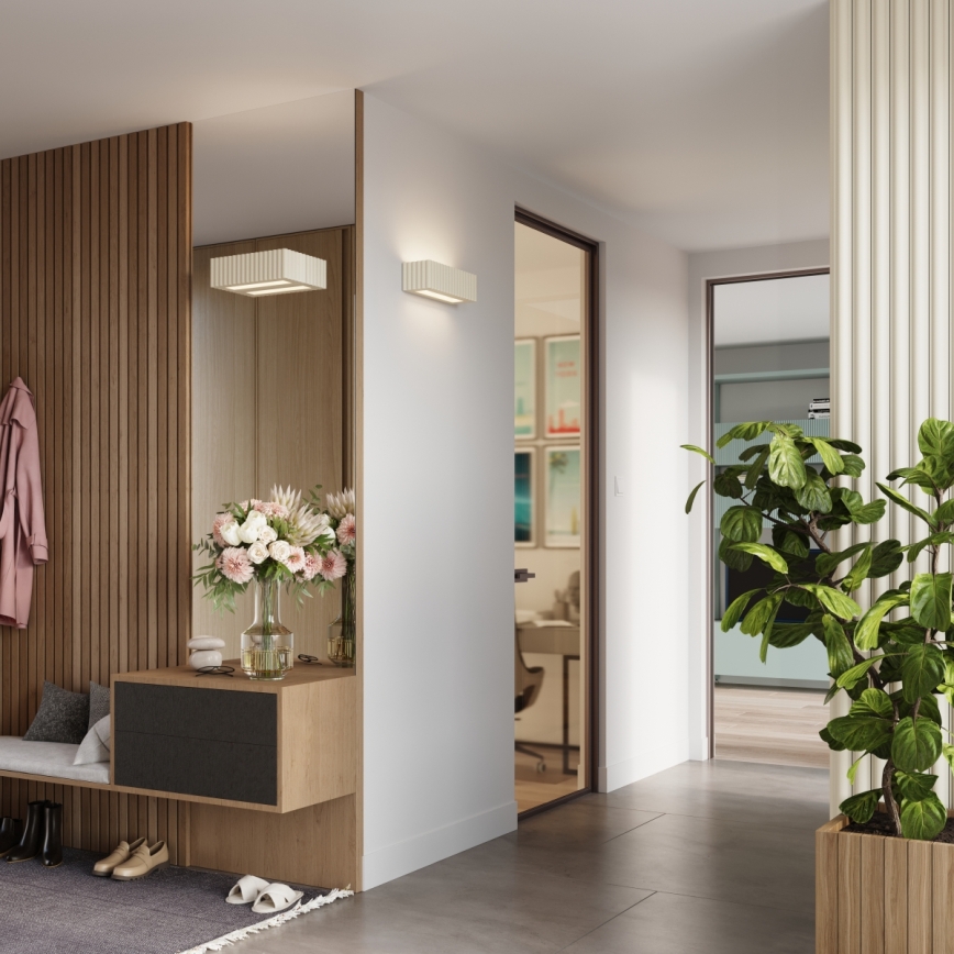 Applique murale RIGATA 1xE27/15W/230V céramique/crème