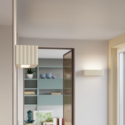 Applique murale RIGATA 1xE27/15W/230V céramique/crème