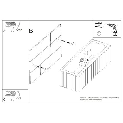Applique murale RIGATA 1xE27/15W/230V céramique/crème