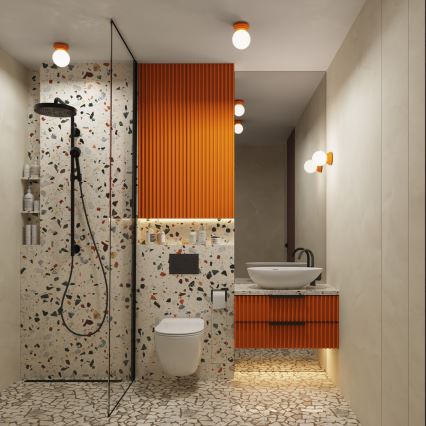 Applique murale pour salle de bains ZORI 1xG9/8W/230V IP44 orange